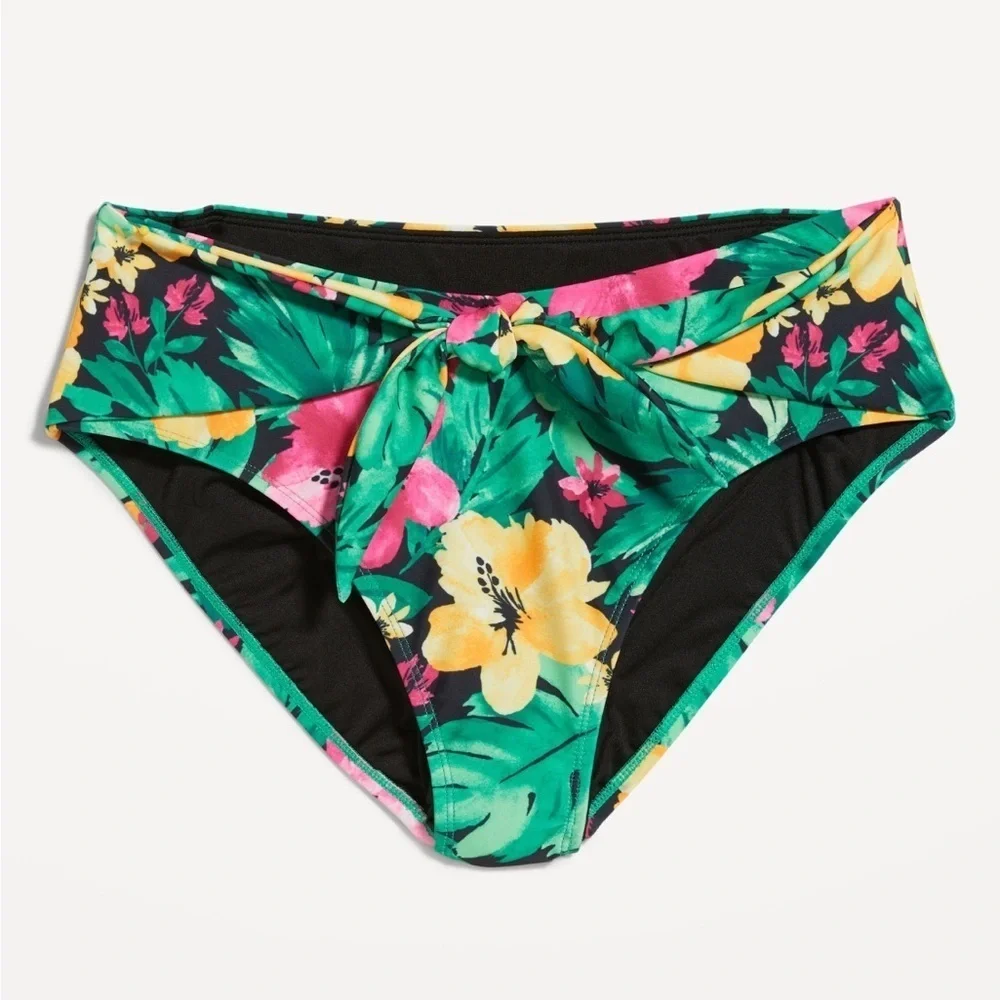 Old Navy Womens Tropical Floral High Rise Front Lined Bikini Swim Bottom 3X